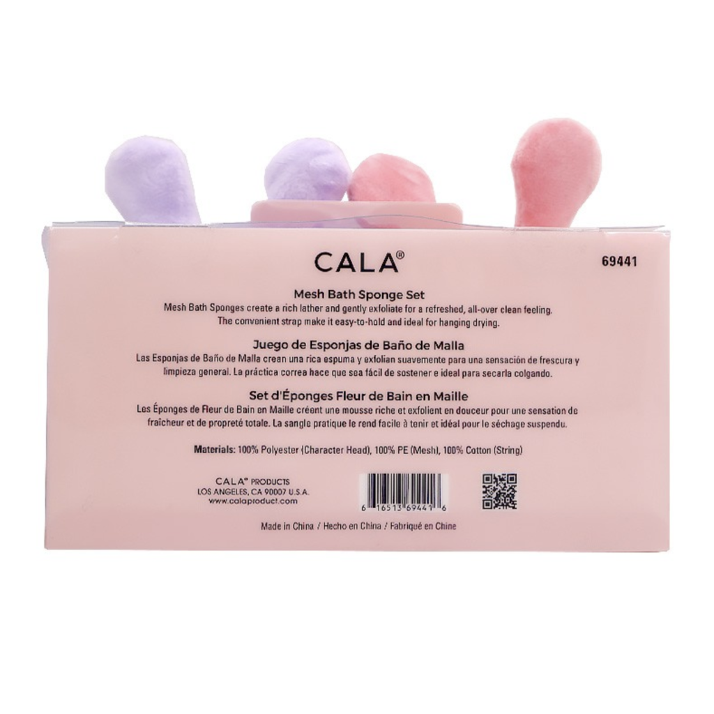 Cute & Fluffy Mesh Bath Sponge Set