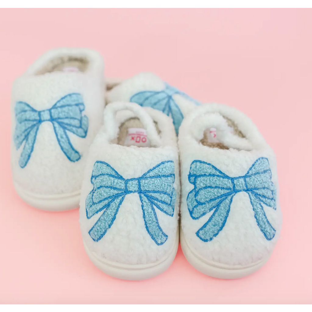 Toddler Blue Bow Slippers