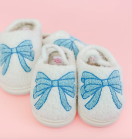 Toddler Blue Bow Slippers
