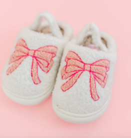 Toddler Pink Bow Slippers