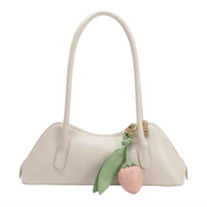Strawberry Vegan Bag Charm - Pink