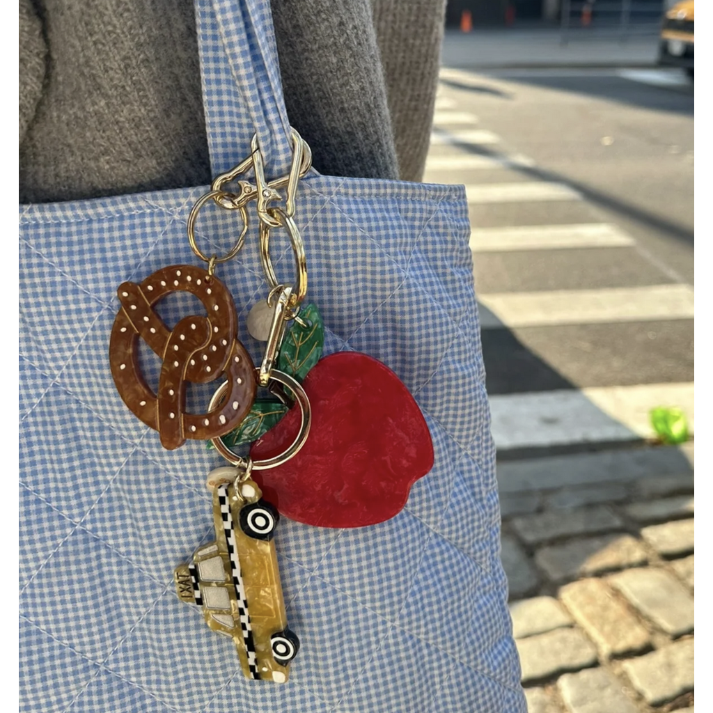 Hand-Painted Pretzel Bag Charm & Keychain