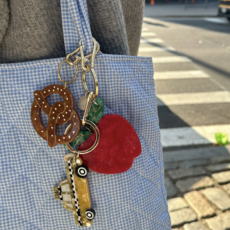 Hand-Painted Pretzel Bag Charm & Keychain