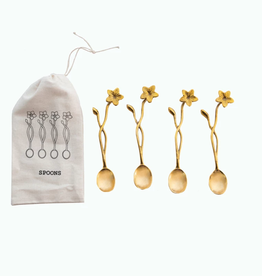 Brass Spoon w/ Flower Handles