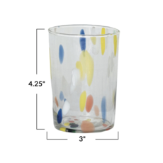 10 Oz. Hand-Blown Confetti Drinking Glass