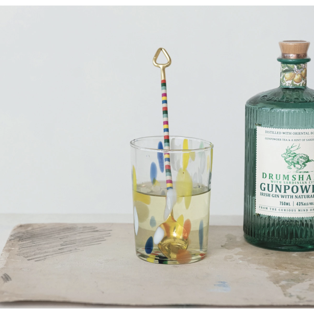 10 Oz. Hand-Blown Confetti Drinking Glass