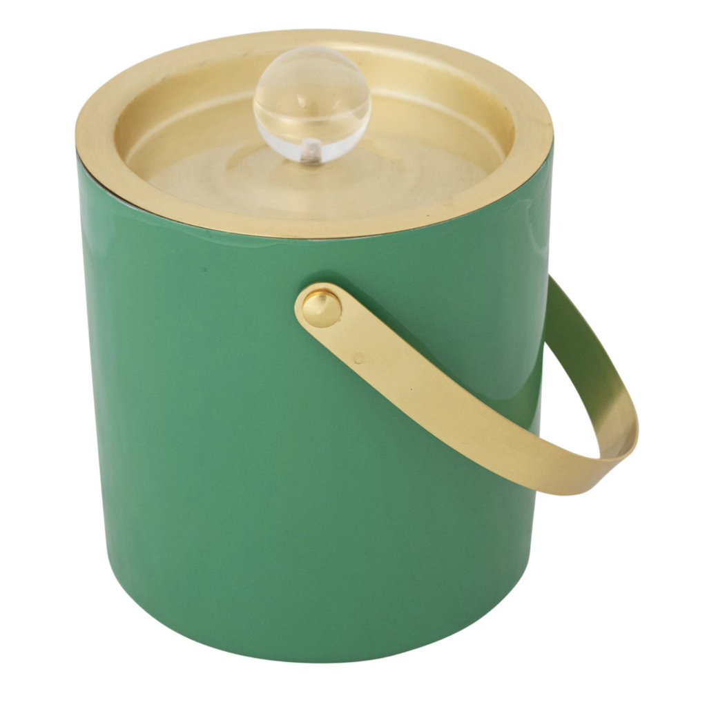 1.5 Quart Enameled Stainless Steel Ice Bucket Green