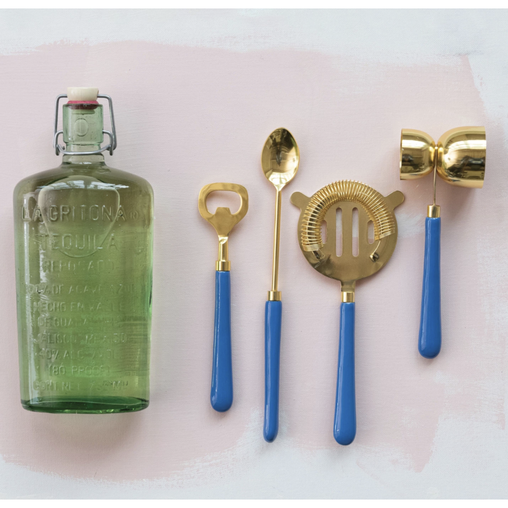 Blue Stainless Steel & Aluminum Bar Tools