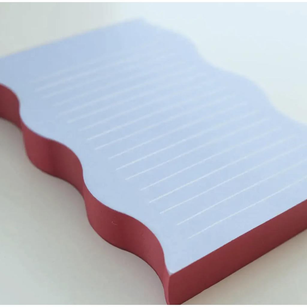 Wavy Shaped Notepad Blue + Cranberry