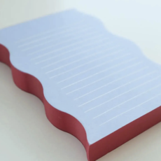 Wavy Shaped Notepad Blue + Cranberry