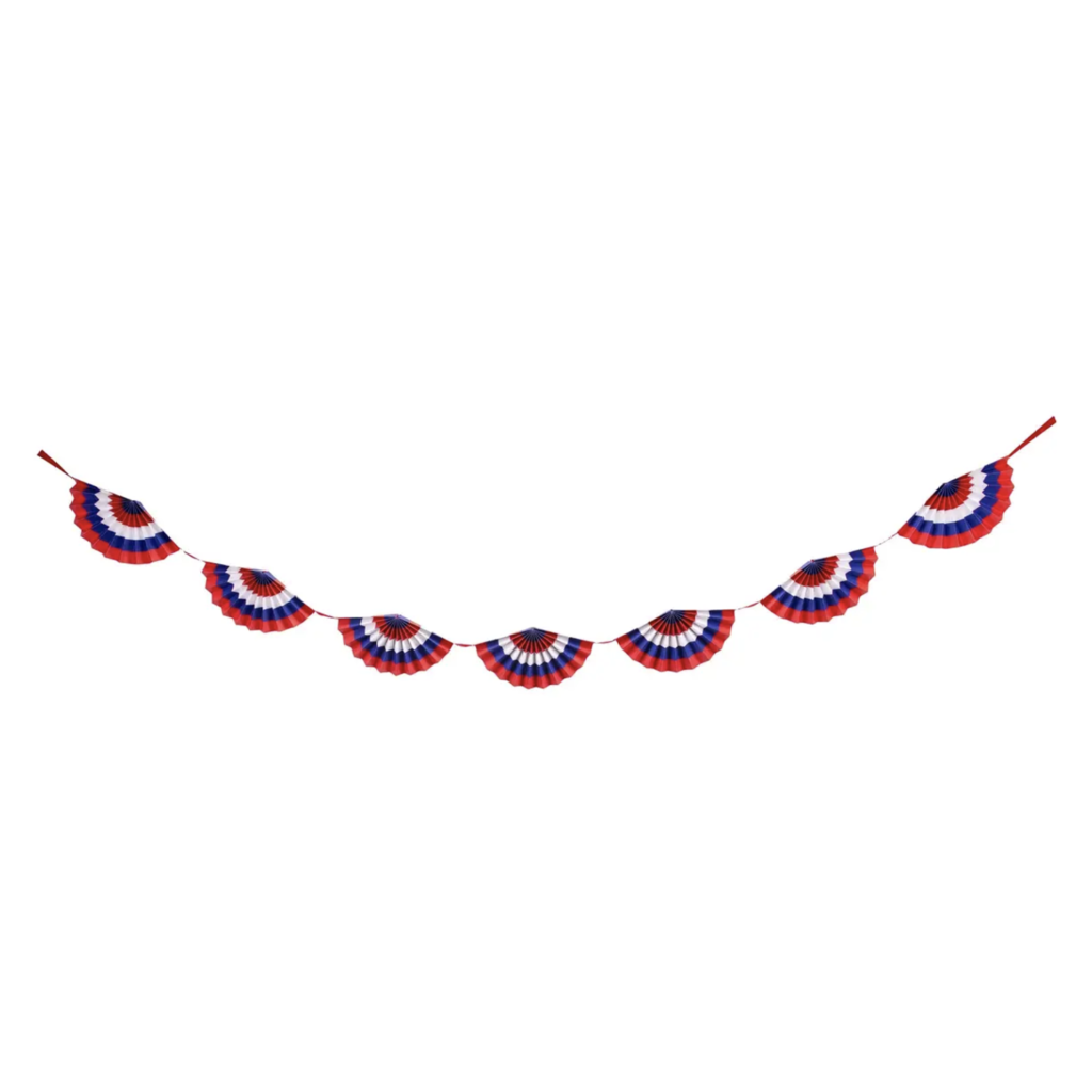 Red White & Blue Fan Paper Banner