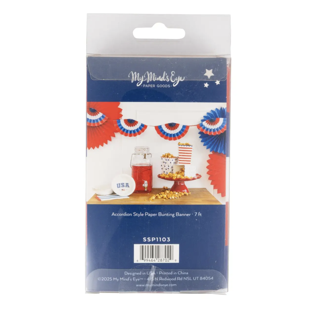 Red White & Blue Fan Paper Banner