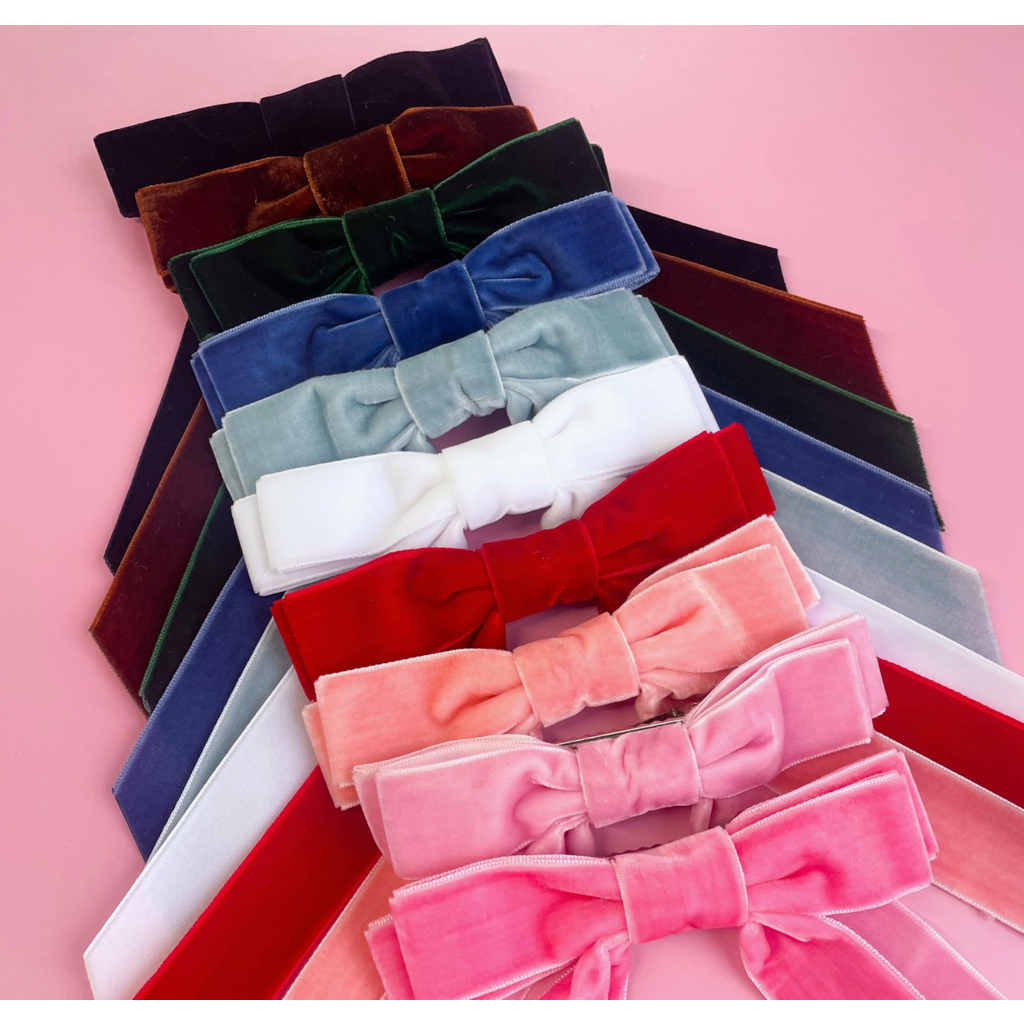 Velvet Ribbon Hair Bow Clip