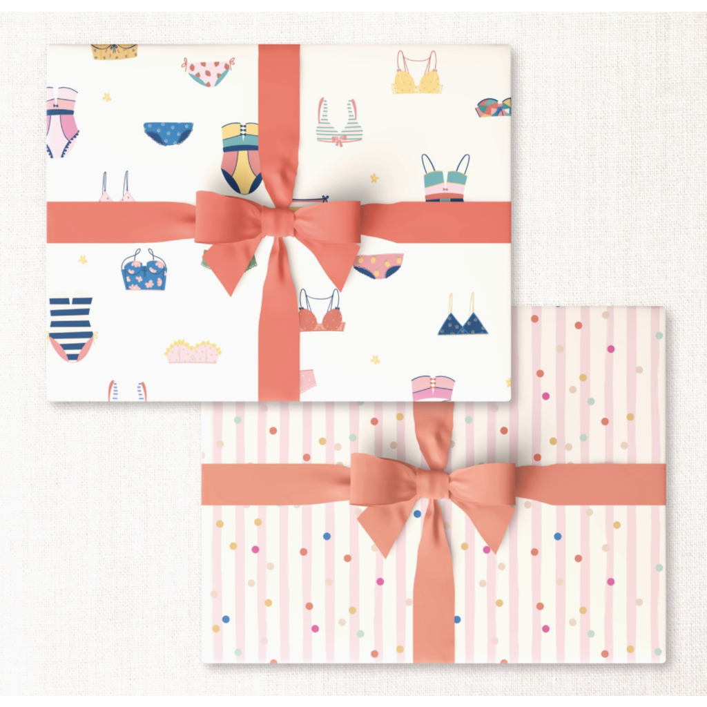 Swim Club + Pink Confetti Scallops Double-sided Wrap Sheet