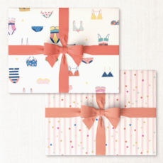 Swim Club + Pink Confetti Scallops Double-sided Wrap Sheet