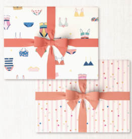 Swim Club + Pink Confetti Scallops Double-sided Wrap Sheet