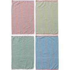 Ric Rac Woven Cotton Striped Tea Towel - Set of 4