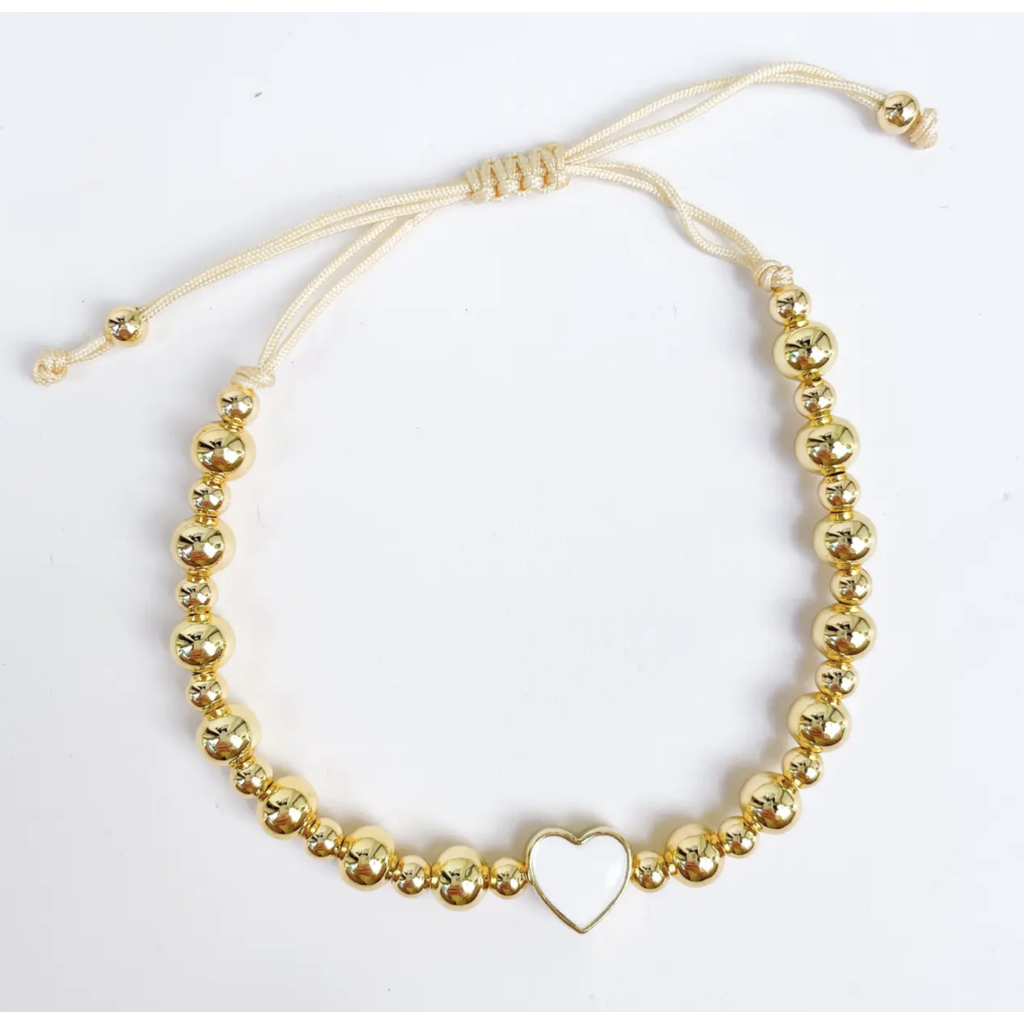 Golden Heart Beaded Bracelet
