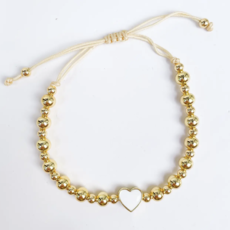 Golden Heart Beaded Bracelet