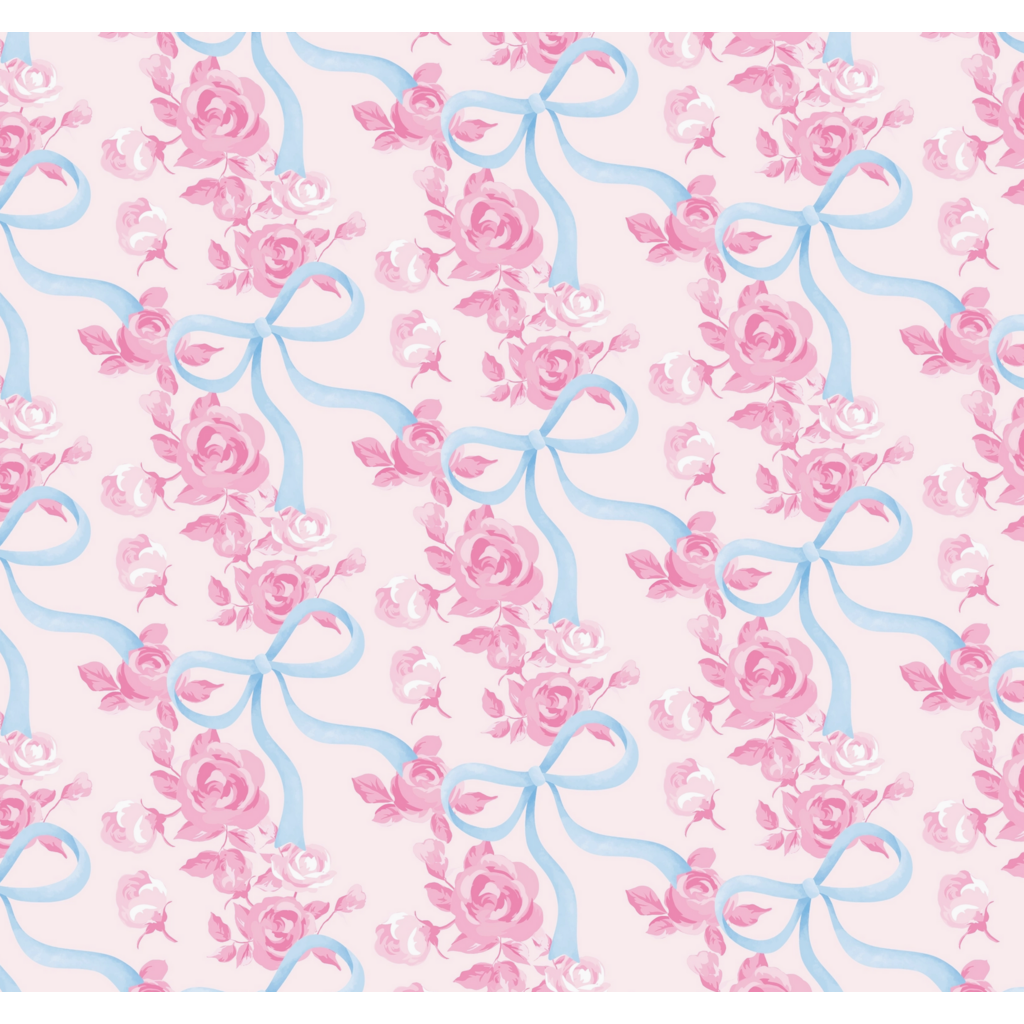 Watercolor Floral Bow Wrapping Paper - 3 Sheets