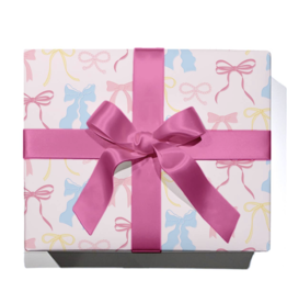 Roll of Pastel Bow Wrapping Paper - 3 Sheets