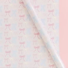Roll of Pastel Bow Wrapping Paper - 3 Sheets