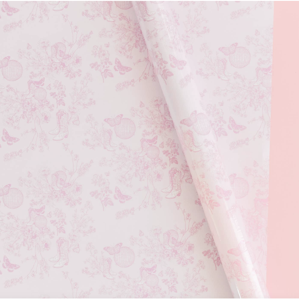 Disco Cowgirl Toile Wrapping Paper