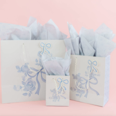 Watercolor Blue Floral Bows Bag