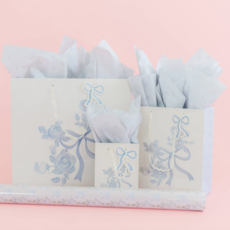 Watercolor Blue Floral Bows Bag