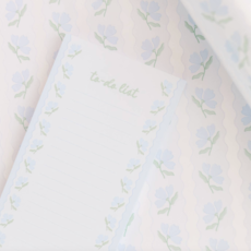 Blue Flower Wavy List Notepad Blue Flower Wavy List Notepad