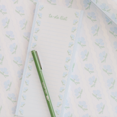 Blue Flower Wavy List Notepad Blue Flower Wavy List Notepad