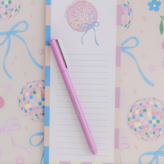 Everyday Is A Party Disco Ball Bow List Notepad