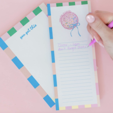 Everyday Is A Party Disco Ball Bow List Notepad
