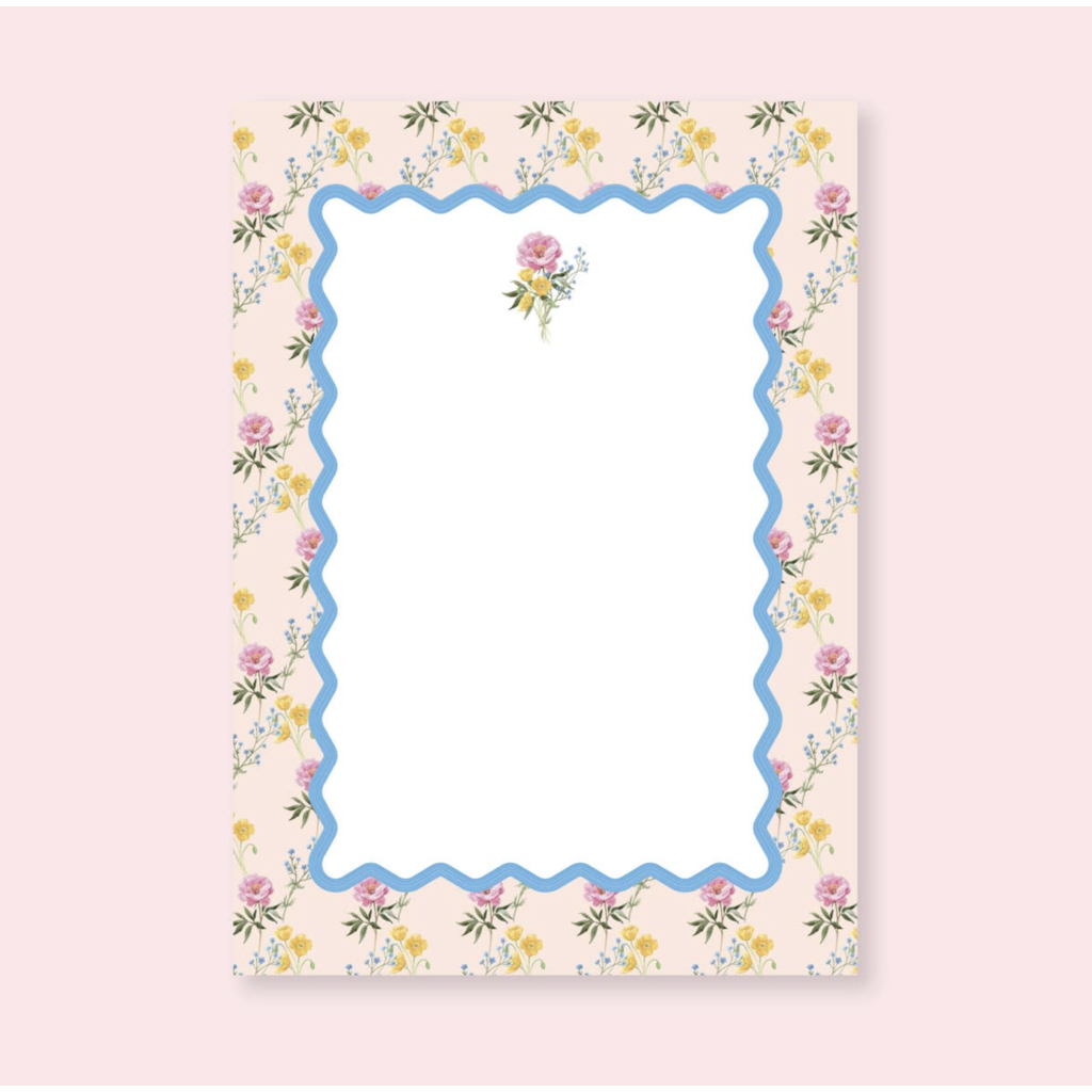 Watercolor Floral Ric Rac Notepad