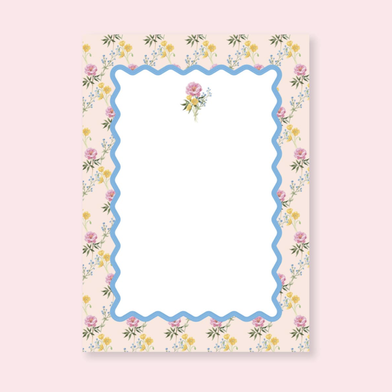 Watercolor Floral Ric Rac Notepad