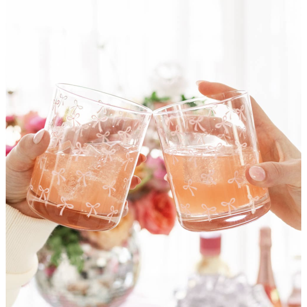 Pink Bows Cocktail Glass