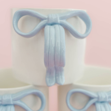 Powder Blue Bow Ceramic Coffee Mug