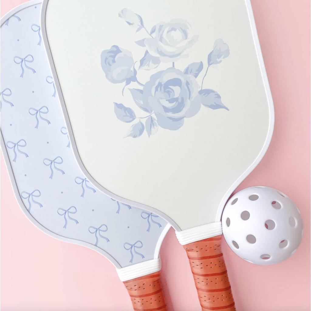 Coquette Blue Bow Floral Pickleball Paddle