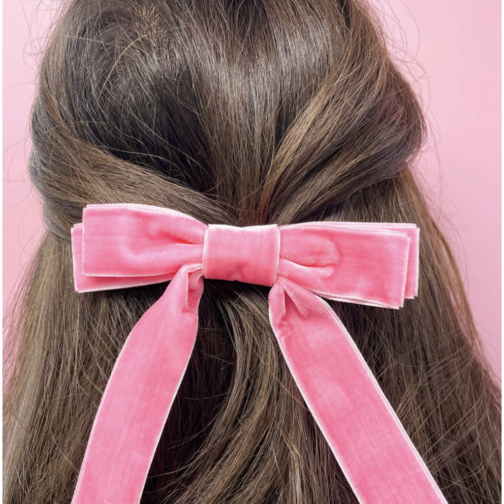 Velvet Ribbon Hair Bow Clip