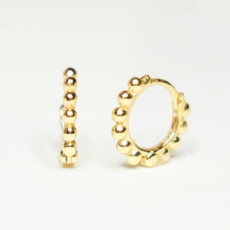 Gold Beaded Huggie Earrings