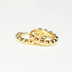 Gold Beaded Huggie Earrings