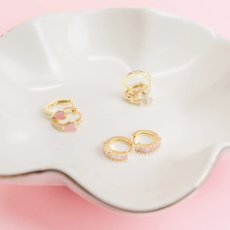Pink Champagne Huggie Earring