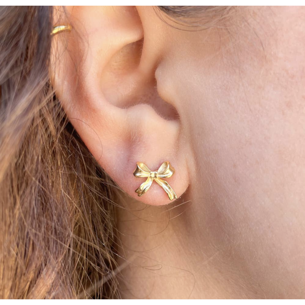 Solid Bow Stud Earring