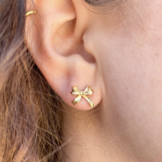 Solid Bow Stud Earring