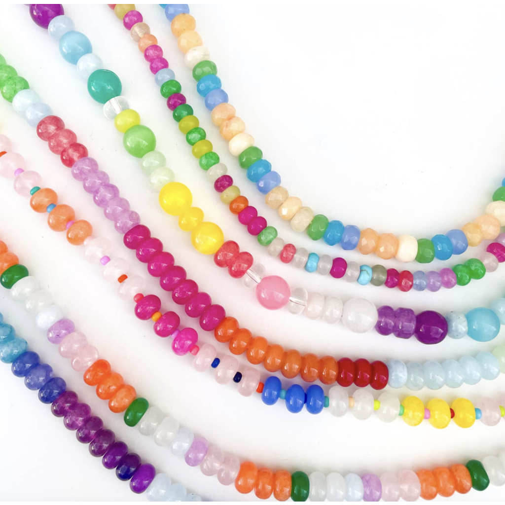 Lily Rainbow Gemstone Bead Necklace