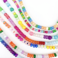 Lily Rainbow Gemstone Bead Necklace