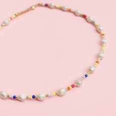 Multi-Pearl Rainbow Bead Necklace