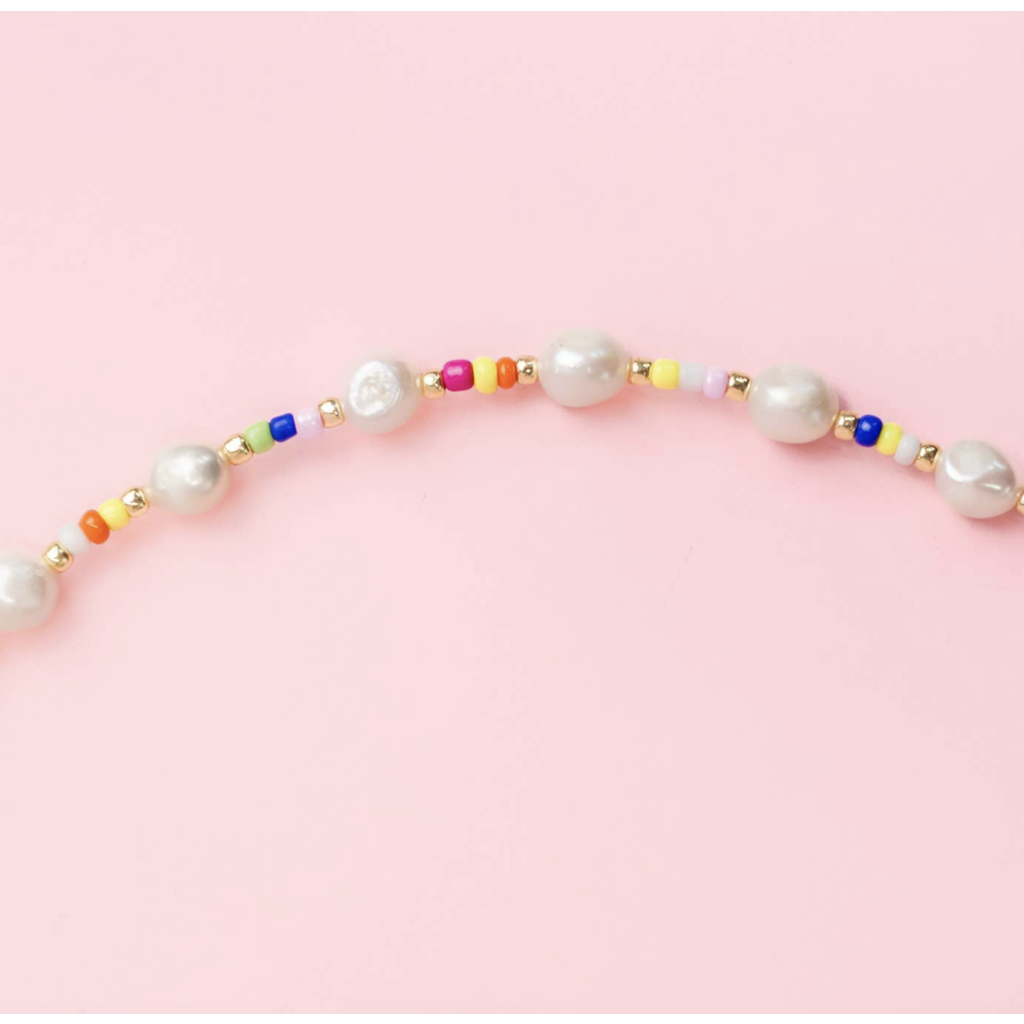 Multi-Pearl Rainbow Bead Necklace
