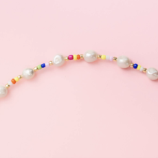 Multi-Pearl Rainbow Bead Necklace