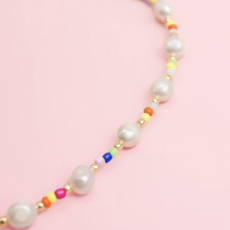 Multi-Pearl Rainbow Bead Necklace